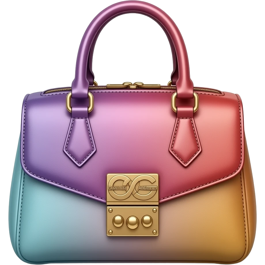 Hyperrealistic dolce and Gabbana bag, in an ombre color, with a metallic embellishment, highly detailed, isolated, 3d rendering, high definition  emoji