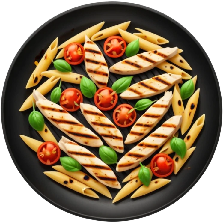 penne with cherry tomatoes and grilled chicken emoji