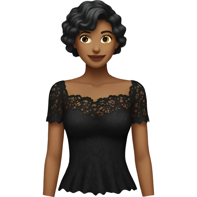 Black lace top emoji