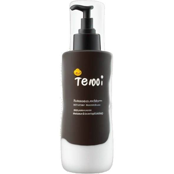 liquid facial exfoliating bottle with label emoji
