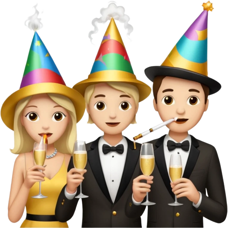 компания пьет и курит emoji