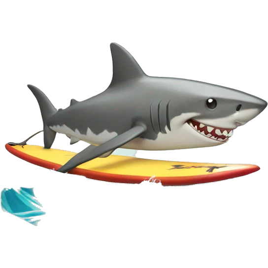 shark with a surfboard  emoji