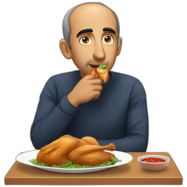 zemmour eating chicken emoji