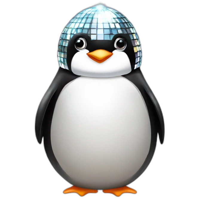 disco ball penguin  emoji