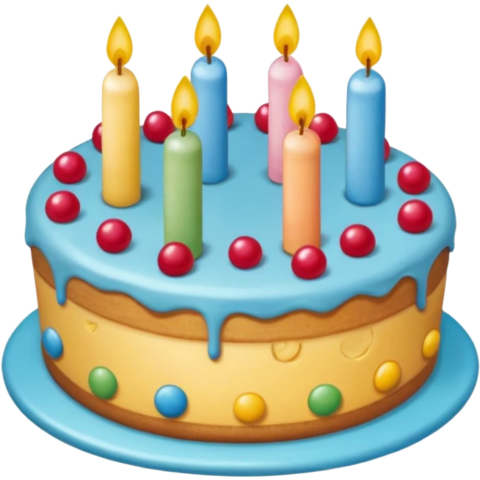 pastel de cumpleaños con colores vivos emoji
