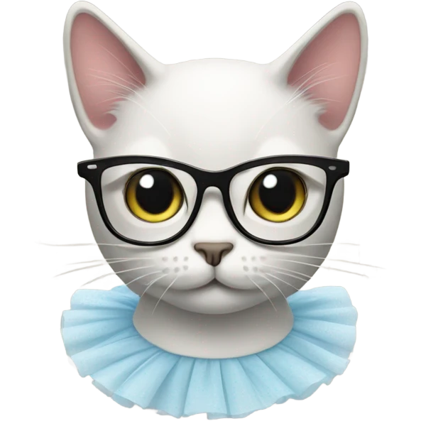 A cat with glasses and a tutu emoji