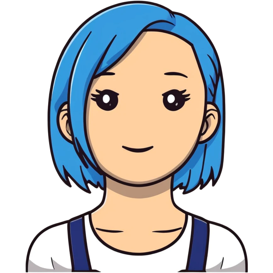 woman with blue hair emoji