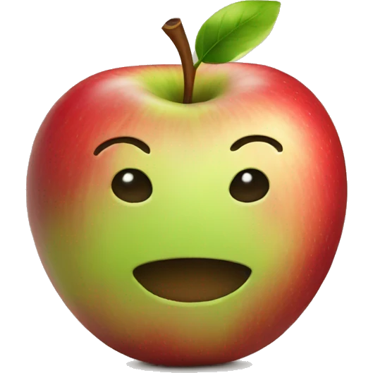 Apple with face and black limbs emoji