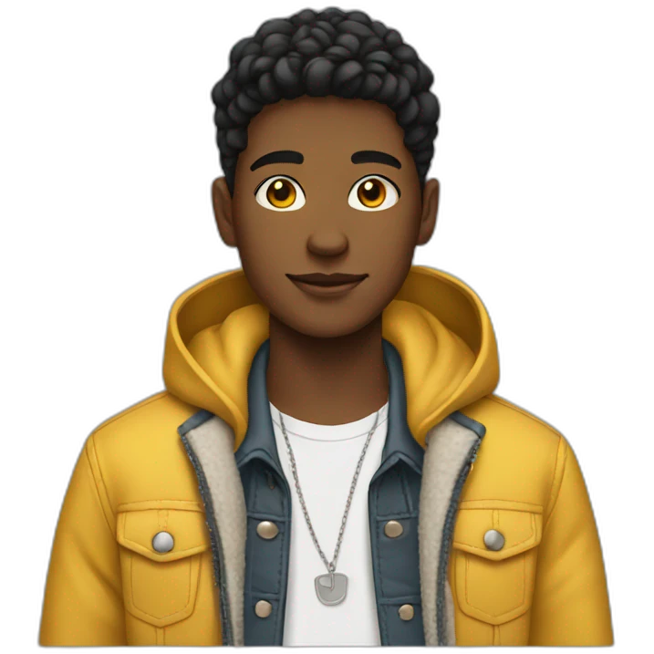 Teenager stylish boy emoji