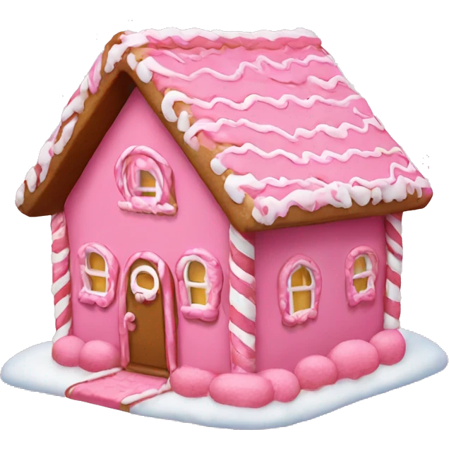 Pink Gingerbread house emoji