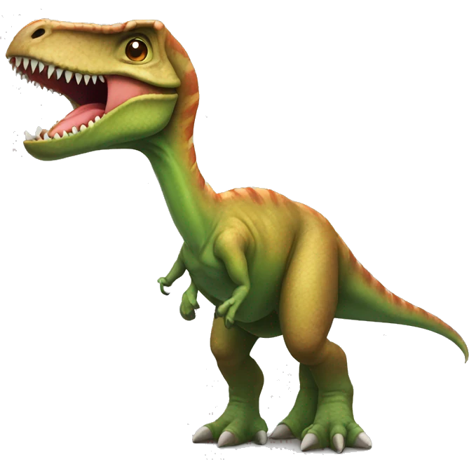 Dinosaur with bow emoji