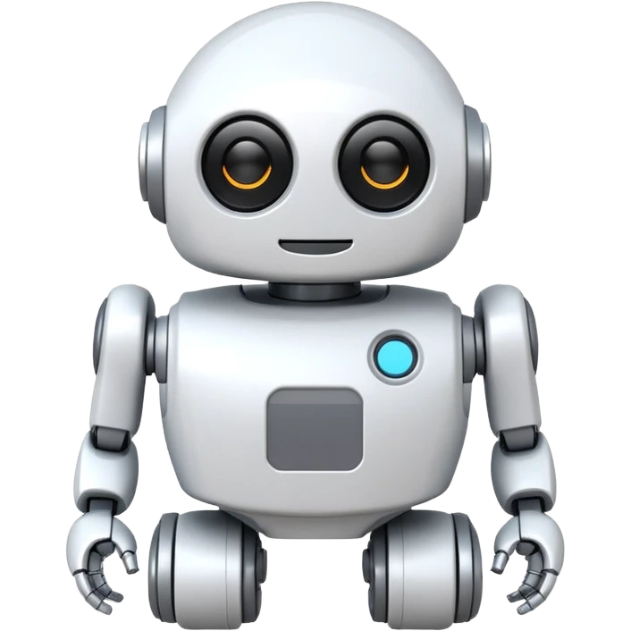 robot old cartoon simple kid toy white innocent funny gudget chatGPT round adorable emoji