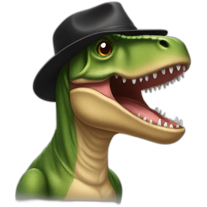 trex with black cap emoji