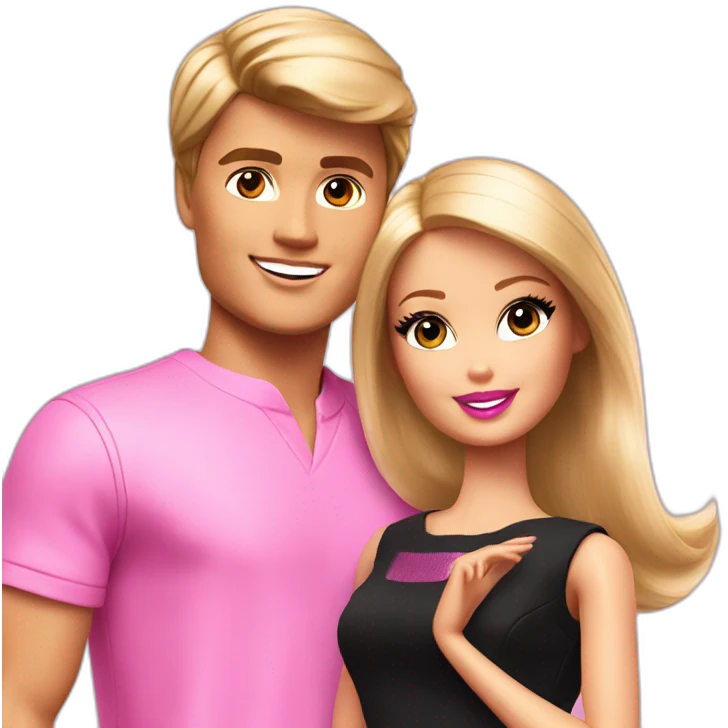 barbie and short haired ken emoji
