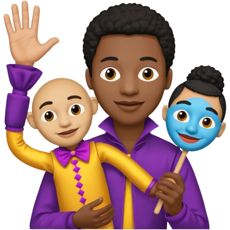 Street Puppet Performer black man emoji