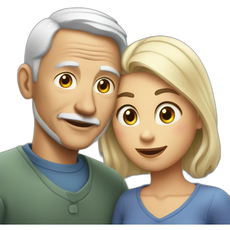older man and young woman in love emoji