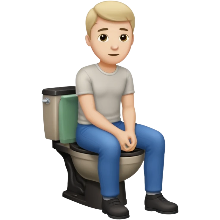 Man about to sit on toilet emoji