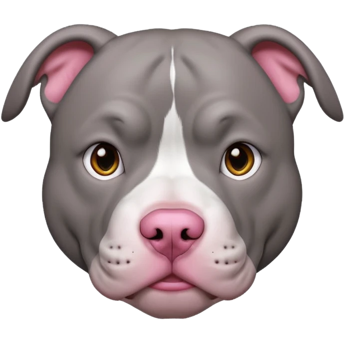all gray pitbull with pink nose  emoji