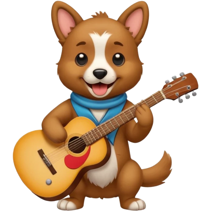 Dog playing guitar emoji