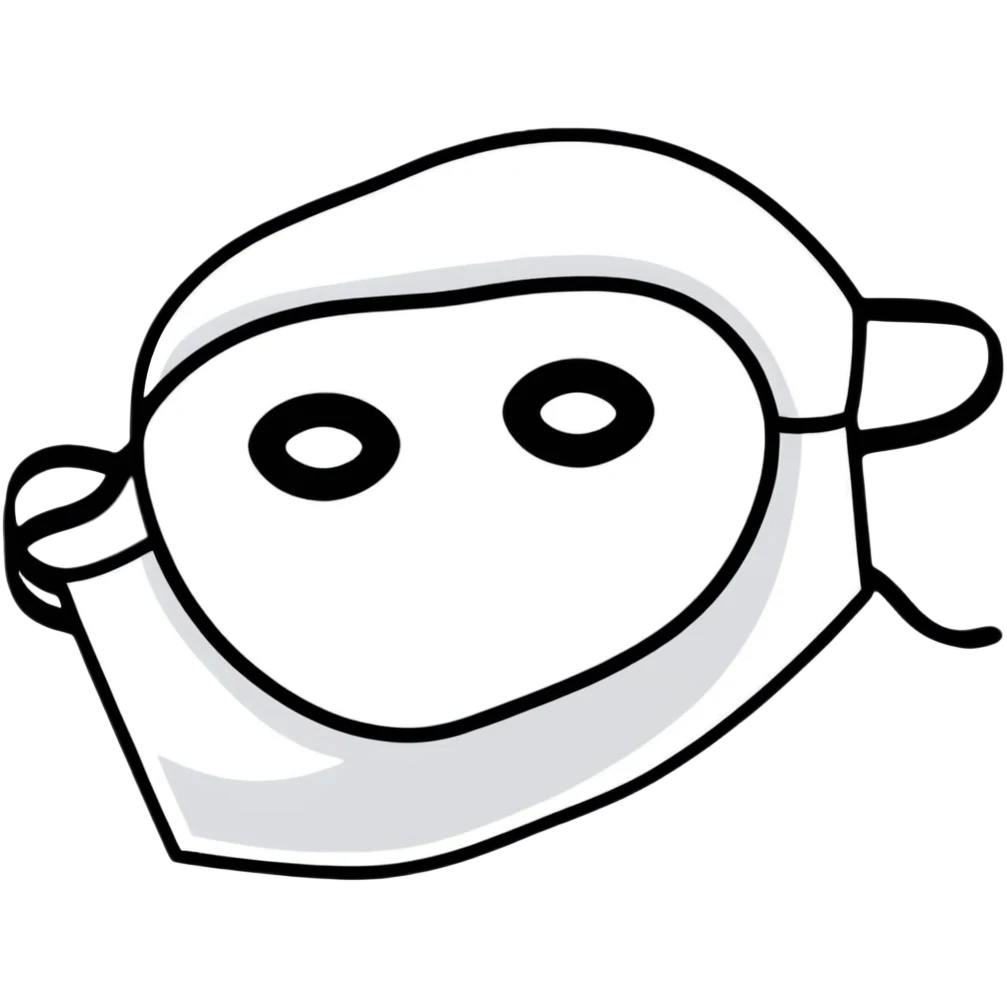 minimalist black superhero eye mask emoji