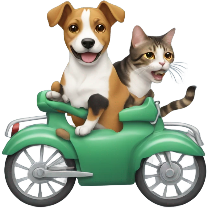 Dog riding a cat emoji