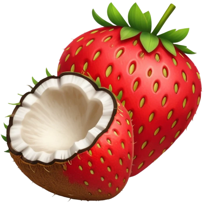 strawberry and coconut emoji