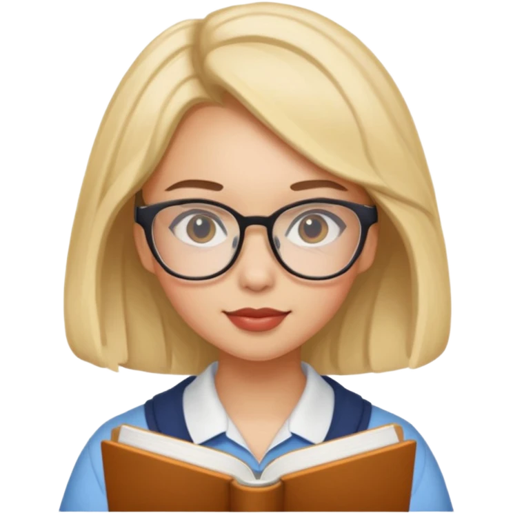 Coquette girl studyng emoji