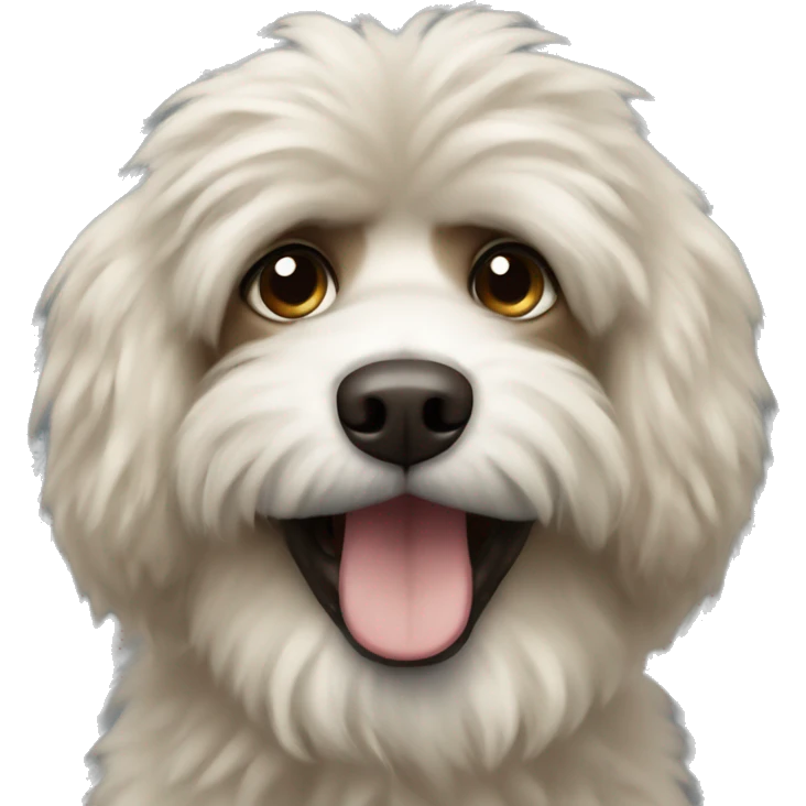 Fluffy Dog all dark cream emoji