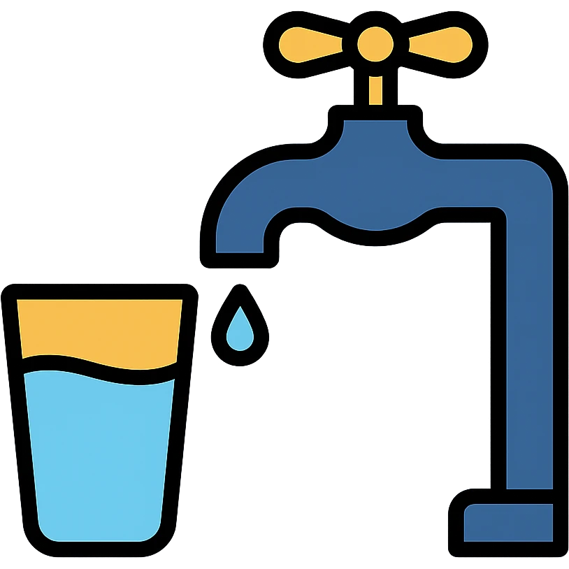 tap with glass of water on left side emoji
