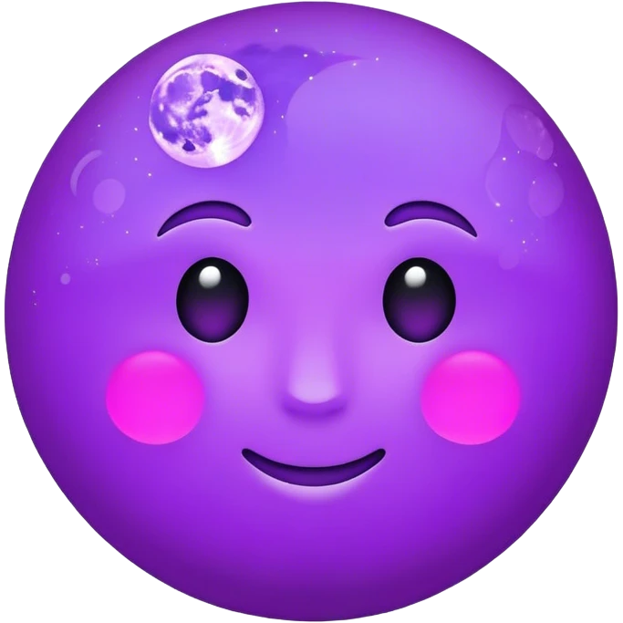 Neon violet moon emoji