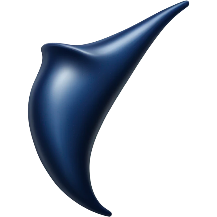 realistic dark blue horn emoji