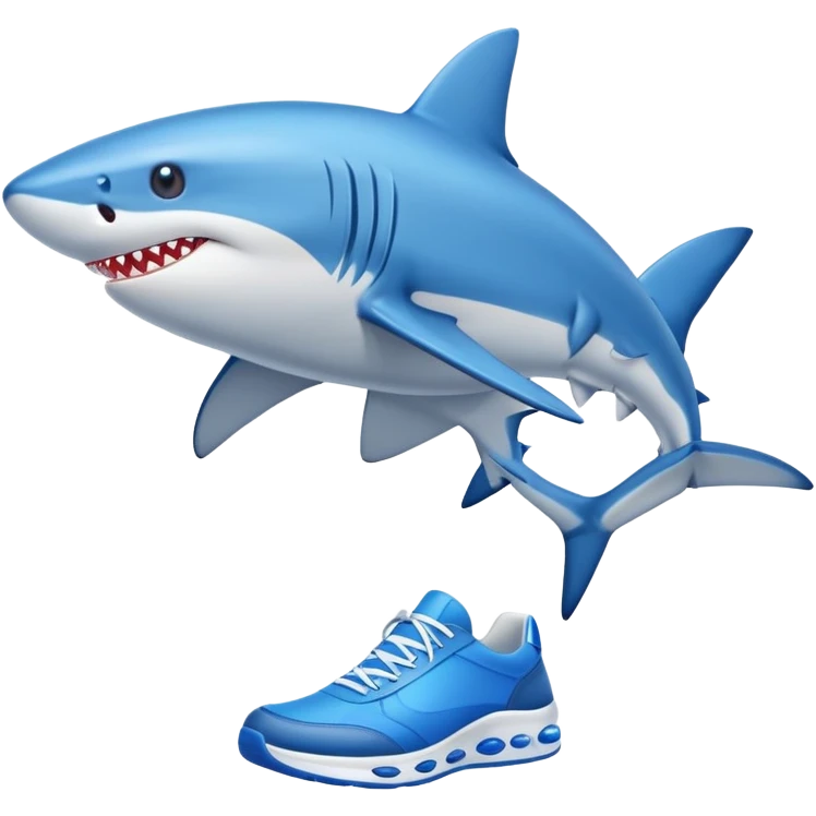Blue Shark with blue sneakers emoji