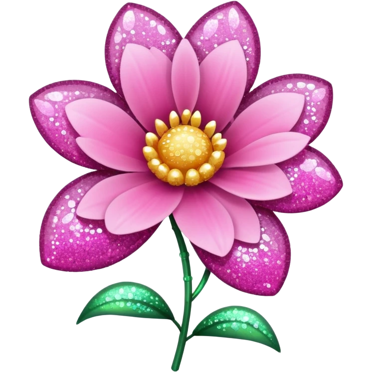 glitter pink flower emoji