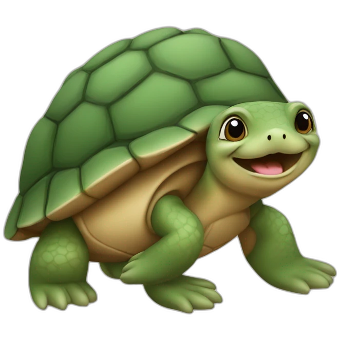 Tortue avec une loutre sur le dos emoji