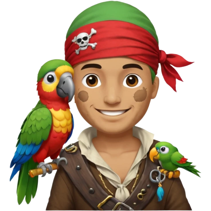 pirate and parrot emoji