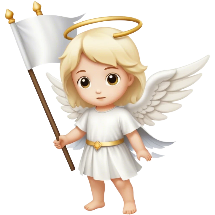 little angel with a white flag  emoji