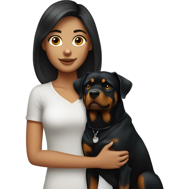 Brunette girl with rottweiler emoji