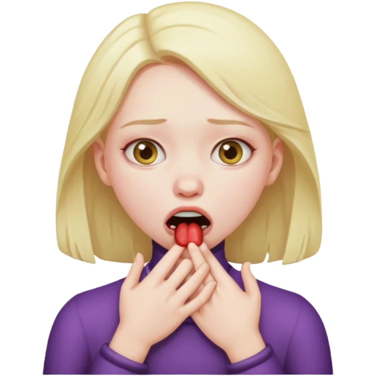 Girl choking herself emoji