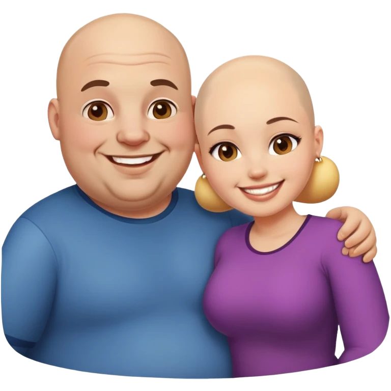 fat bald man with hot girl  emoji