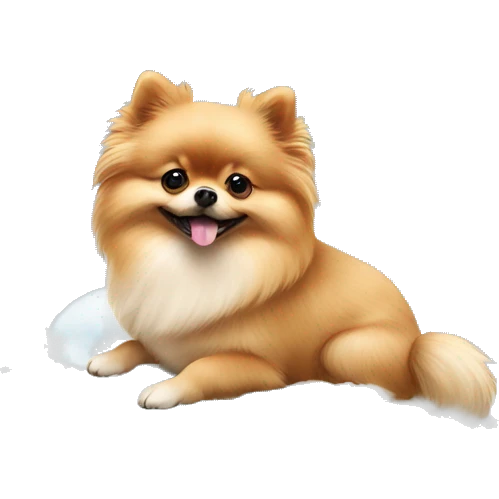 Pomeranian sitting on cloud emoji