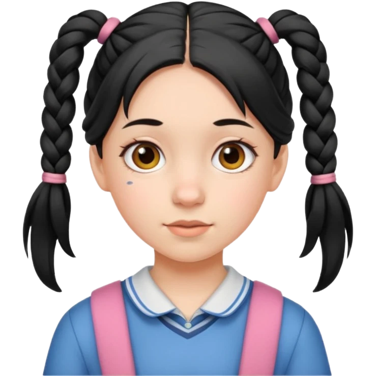 учениця дівчинка з хвостиками emoji