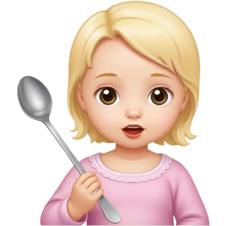 baby girl with spoon emoji