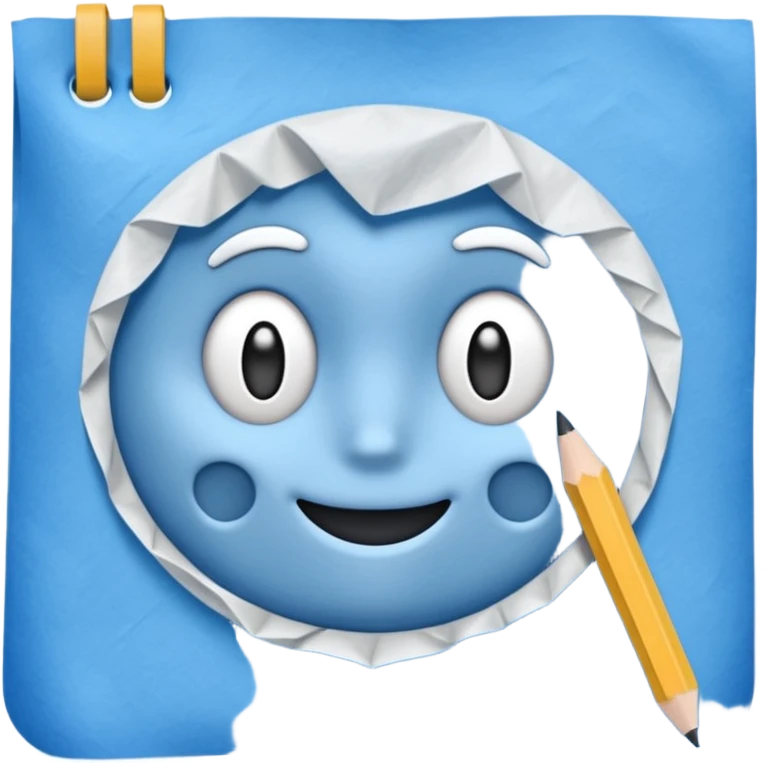 draft on blue paper emoji