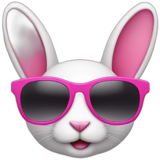 pink rabbit sunglasses emoji