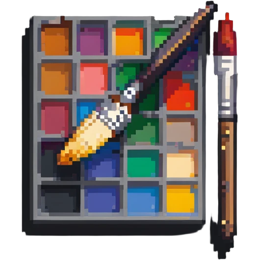 art palette with paintbrush emoji