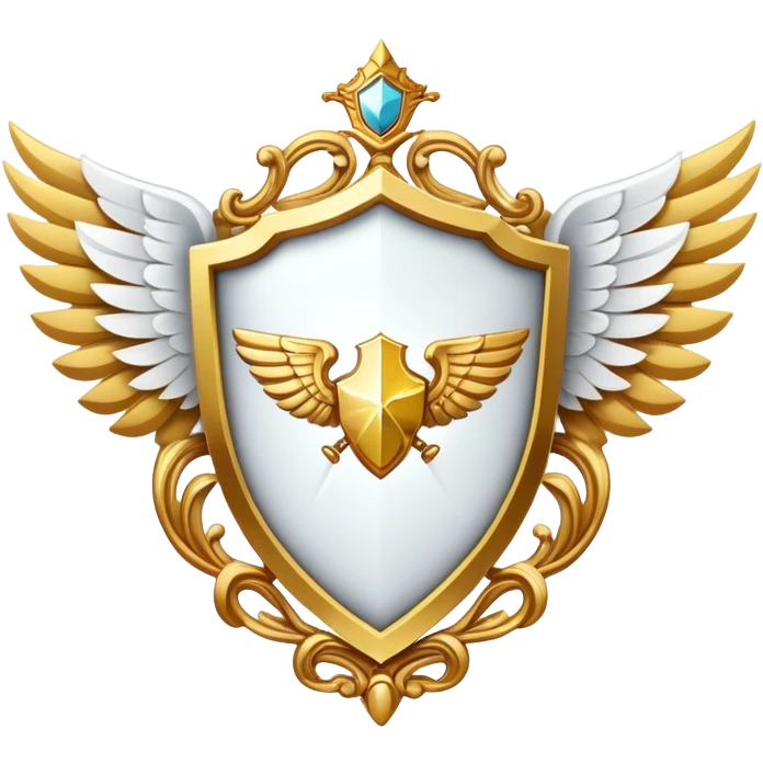 Gold shield with white wings and VIP text in the center emoji