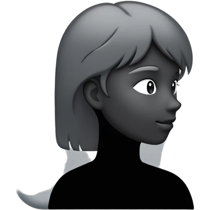 without any details just the outline and grey fillled in emoji