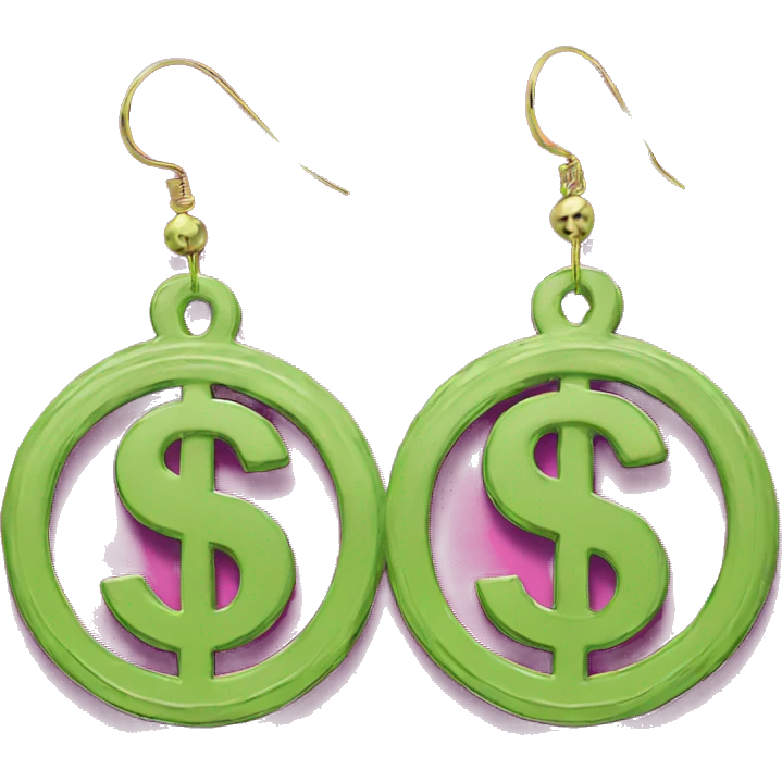 $  symbol dollar shaped earings emoji