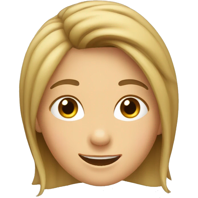 girl sliding hair behind ear smiling emoji