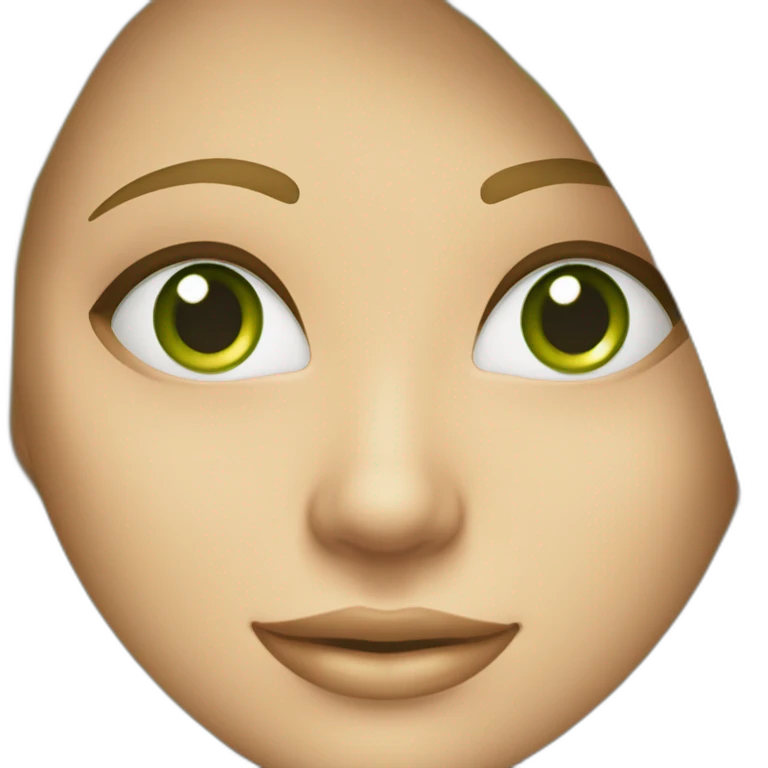 Femme blonde avec les yeux vert cheveux un peux long lisse avec un sourire emoji